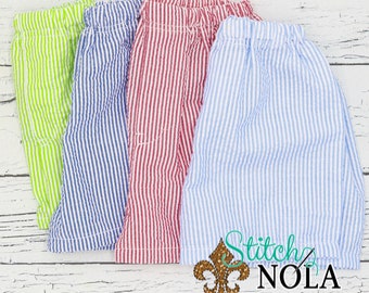 Seersucker Shorts, Boy Summer Shorts, Toddler Shorts, Youth Shorts