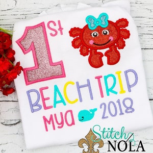 1st Beach Trip Shirt Personalized with Name, Gown, Bodysuit, Romper or Bubble