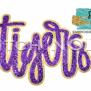 Tiger Script Sequin Adhesive Patch