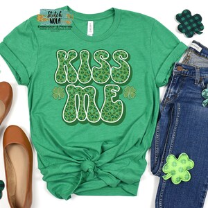 Kiss Me Printed Tee, St Patrick&#39;s Day Printed Tee