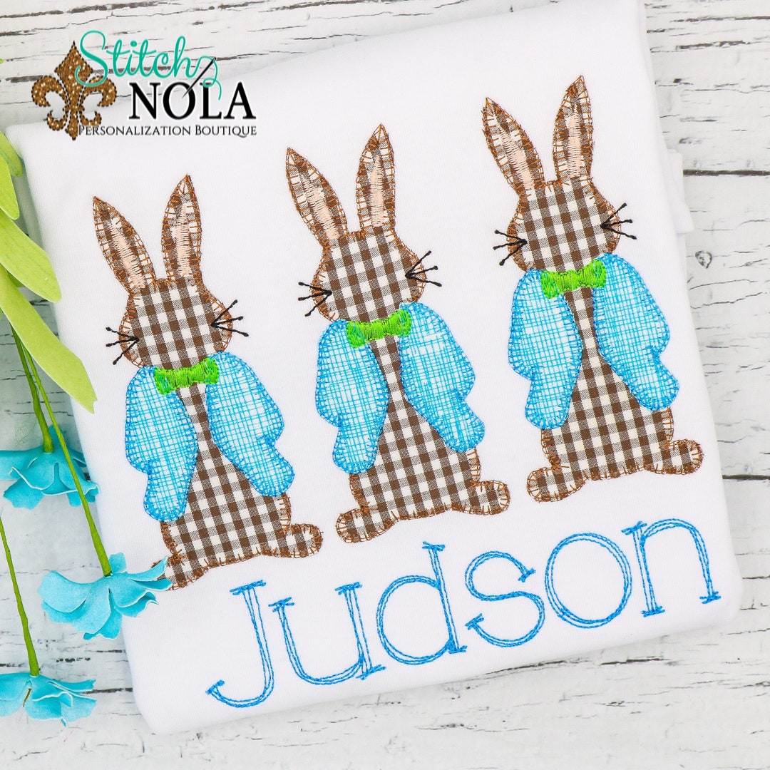 Mr Cottontail Applique, Bunny Trio Applique, Rabbit Trio Applique ...
