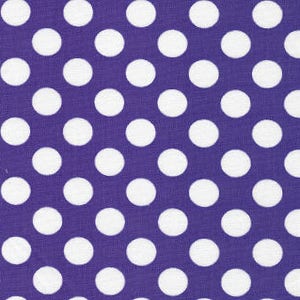 White Dots on Purple Fabric,Purple Polka Dots, Fabric Finders, 100% Cotton, image 1