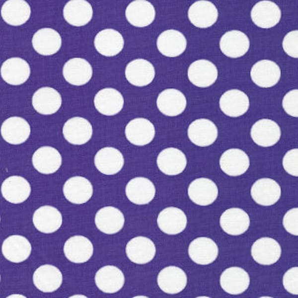 White Dots on Purple Fabric,Purple Polka Dots, Fabric Finders, 100% Cotton,