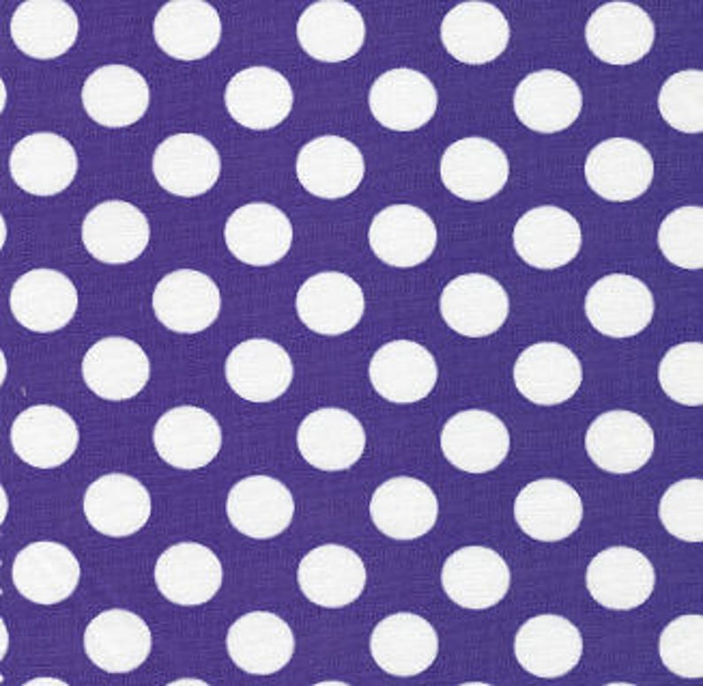 White Dots on Purple Fabric,Purple Polka Dots, Fabric Finders, 100% Cotton, image 1