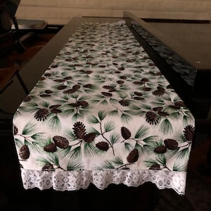 Holiday Pine Cone Table Runners - Handmade with Pine cones green fir, in a variety of sizes