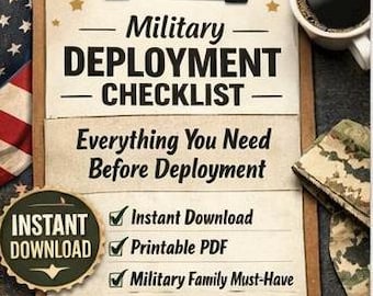 Military Deployment Checklist Printable PDF | Army Deployment Planner | Military Spouse Organizer | Pre Deployment Checklist | Instant Downl