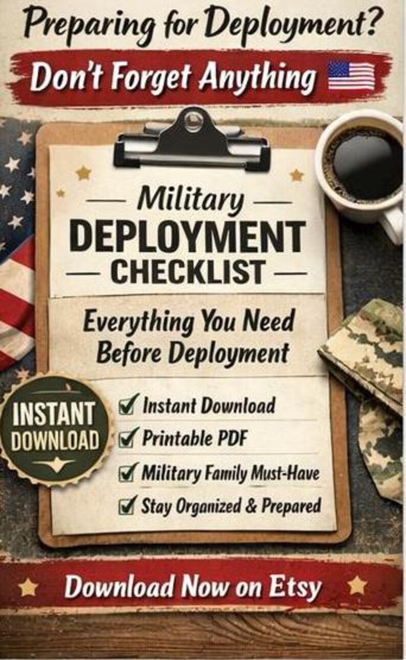 Military Deployment Checklist Printable PDF | Army Deployment Planner ...