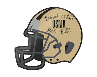 Army football helmet Die-Cut Vinyl Decal boom ahhh rah rah Black and Gold USMA West Point Kiss-Cut Vinyl Decal