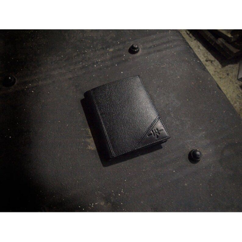 The Bill Slim BiFold Mens European Style Wallet Black Etsy