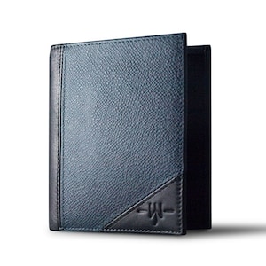 The Bill - Slim Bi-Fold Herren Portemonnaie im Europäischen Stil : Blau