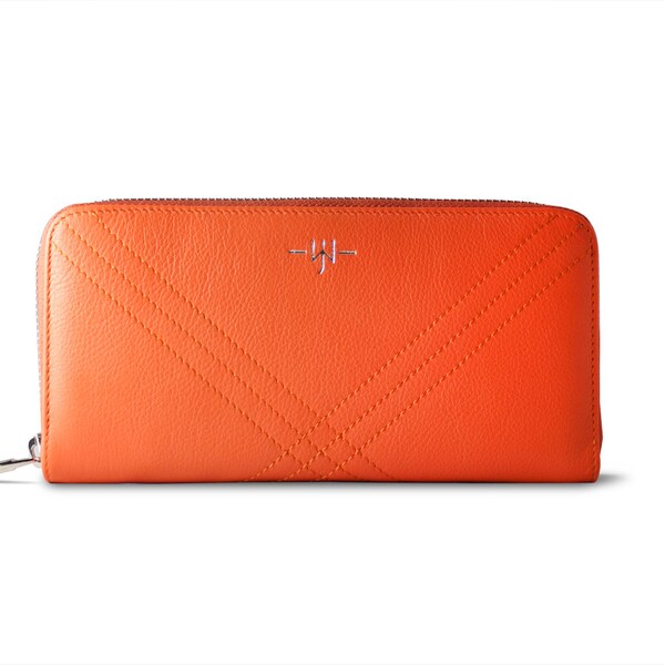 Ladies wallet Eve - Ladies Leather Wallet : Orange and Creme