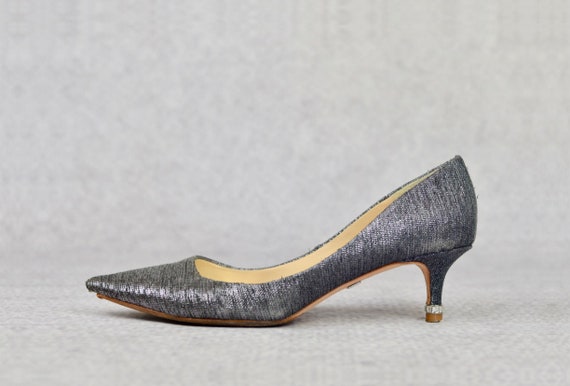 The Silver Kitten Heels - vintage Badgley Mischka