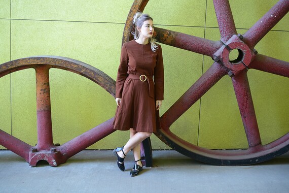1960s Brown Dress, New Old Stock, 1950s Dress with
