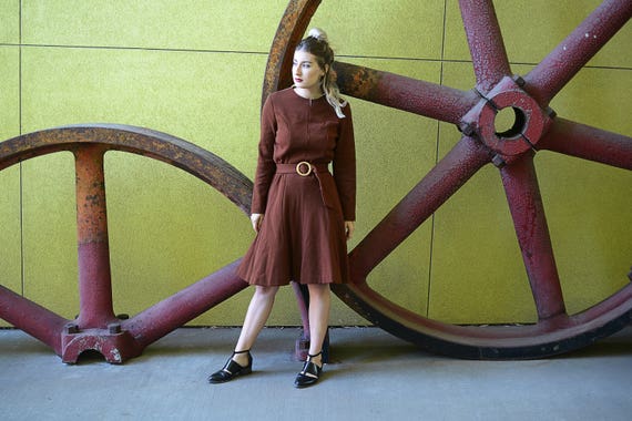 1960s Brown Dress, New Old Stock, 1950s Dress wit… - image 5