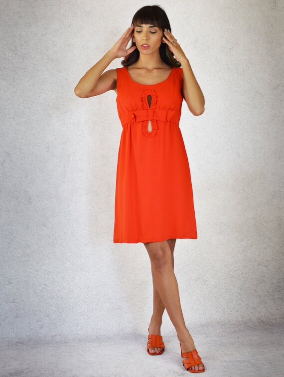 red mini shift dress