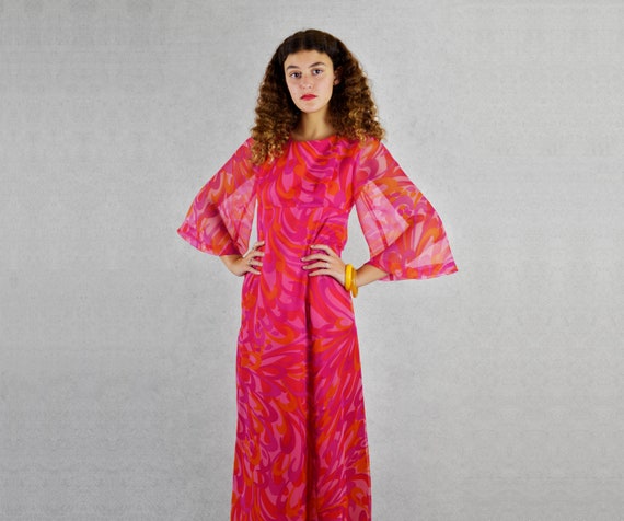 Mod Swirl Empire Waist Dress - a 1960's dress by