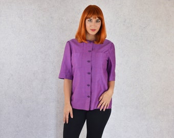 The Hyacinth Top - a button-down purple top by Achille Dattilo