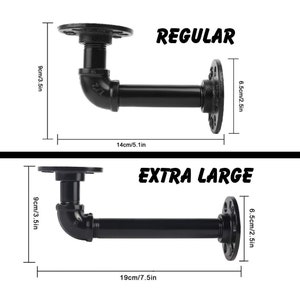 Shelf Brackets - 90 Degree Pipe Hangers for Industrial Style Floating Shelves, Shelf Bracket, Rustic Shelf Bracket Kitchens Bathrooms SINGLE