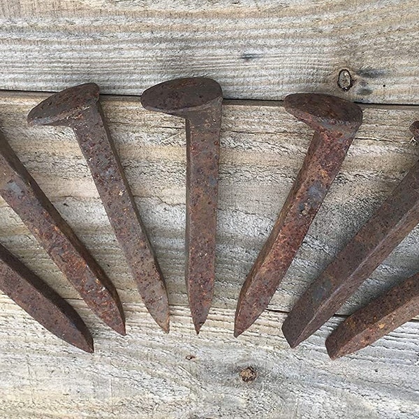 Railroad Spike Vintage Carbon Steel Track Spikes - Cast Iron Railroad Spikes Craft Supply Forge - Natural Rustic Rusted Iron Spikes, SINGLE