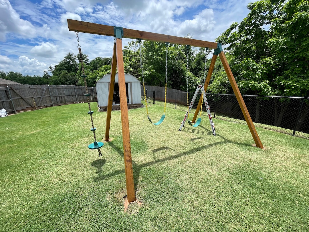 Pair of Premium Brackets for Wooden Aframe Swing Set DIY Swing Kit 3