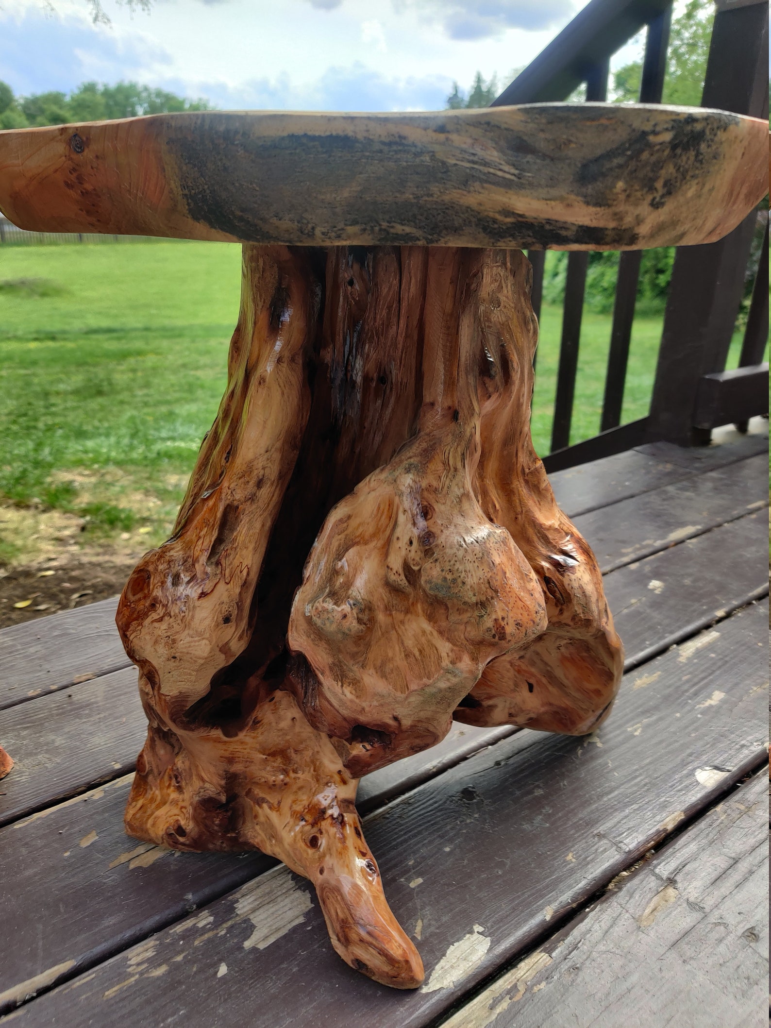 Cedar Tree Stump Stool Nightstand Table Plant Stand Live Etsy