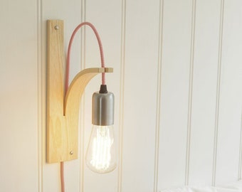 Customisable Wooden Wall Mounted Light in English Ash | Handmade Wooden Wall Sconce