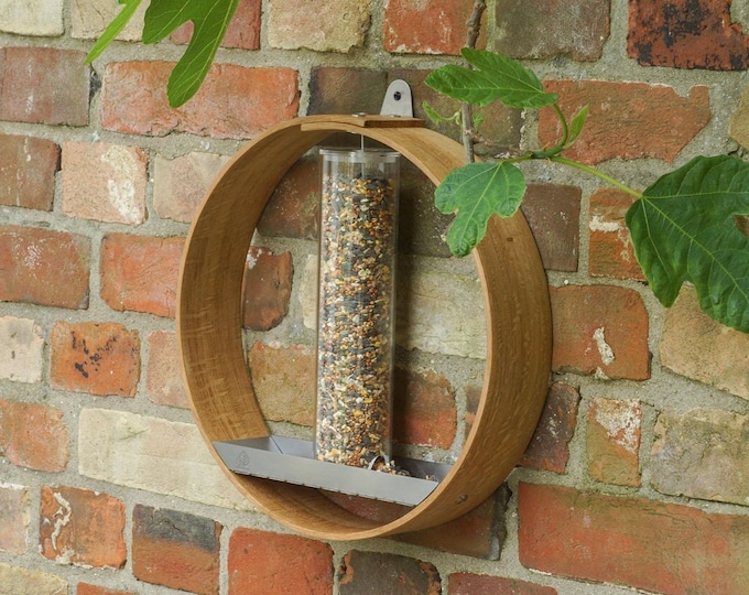 Personalised handmade wooden bird feeder - wall mount - christmas gift.
