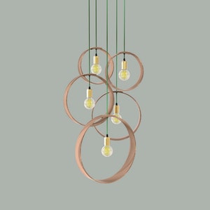 Minimalist Cluster Light with 5 Pendants Choose your Cable Colour. image 6