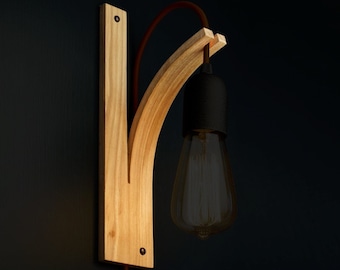 Wooden Wall Light Bracket Only | Different wood types.