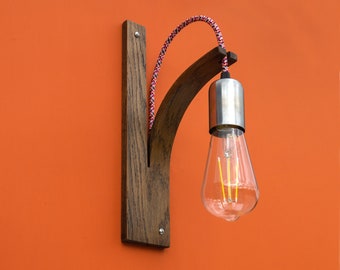 Handmade Wooden Wall Light - various wood types available.