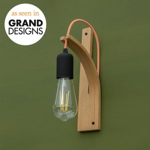 English Oak Wall Light | Customisable Wooden Sconce