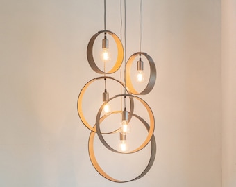 Minimalist Cluster Light with 5 Pendants | Choose your Cable Colour.