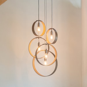 Minimalist Cluster Light with 5 Pendants Choose your Cable Colour. image 1