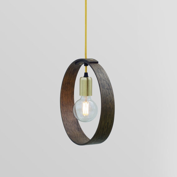 Small Charcoal Oak Pendant Ceiling Lighting Oak Light Etsy