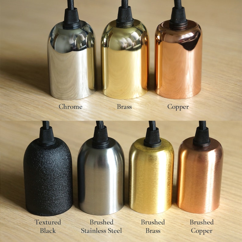 Wooden pendant light bulb holders.