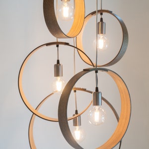 Minimalist Cluster Light with 5 Pendants Choose your Cable Colour. image 3