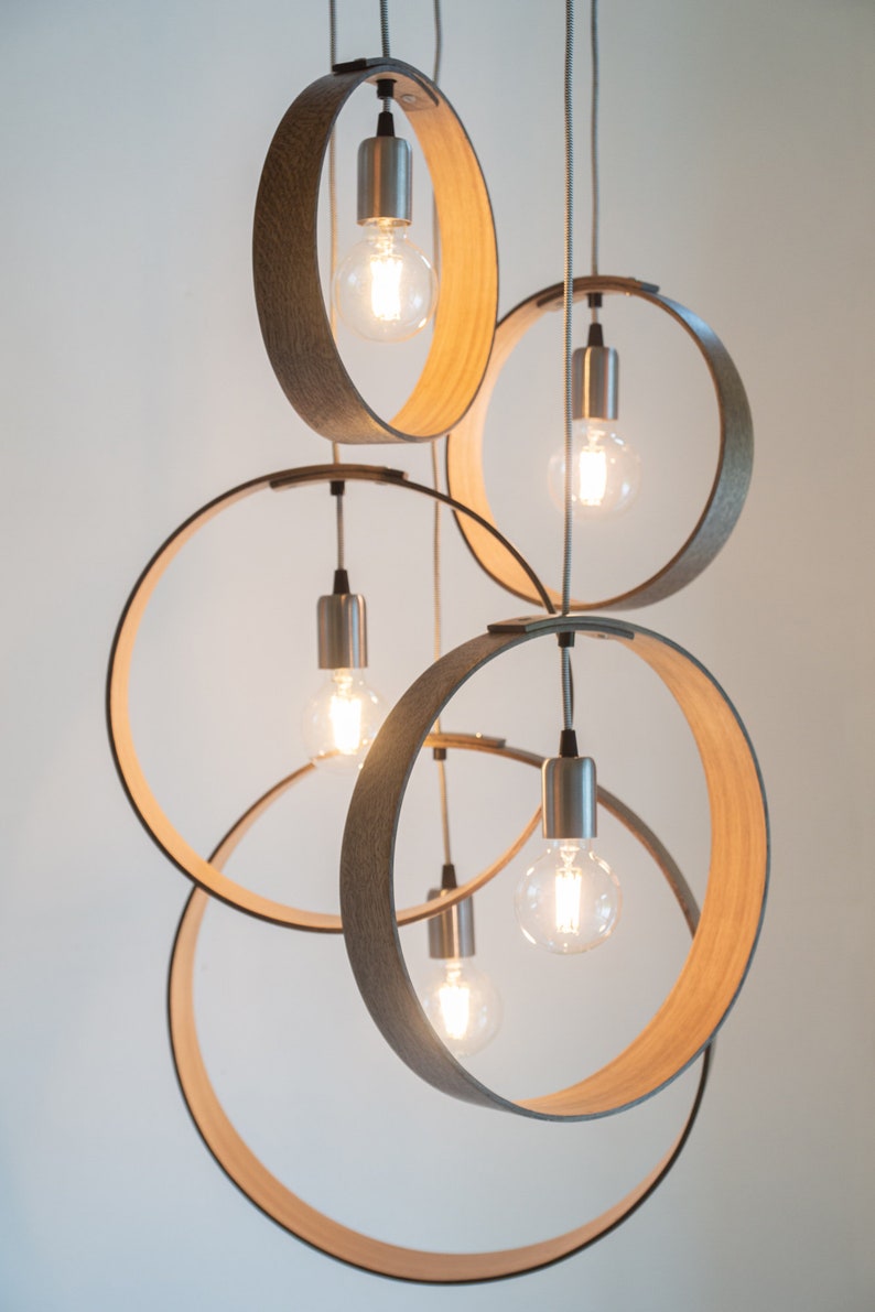 Minimalist Cluster Light with 5 Pendants Choose your Cable Colour. image 3