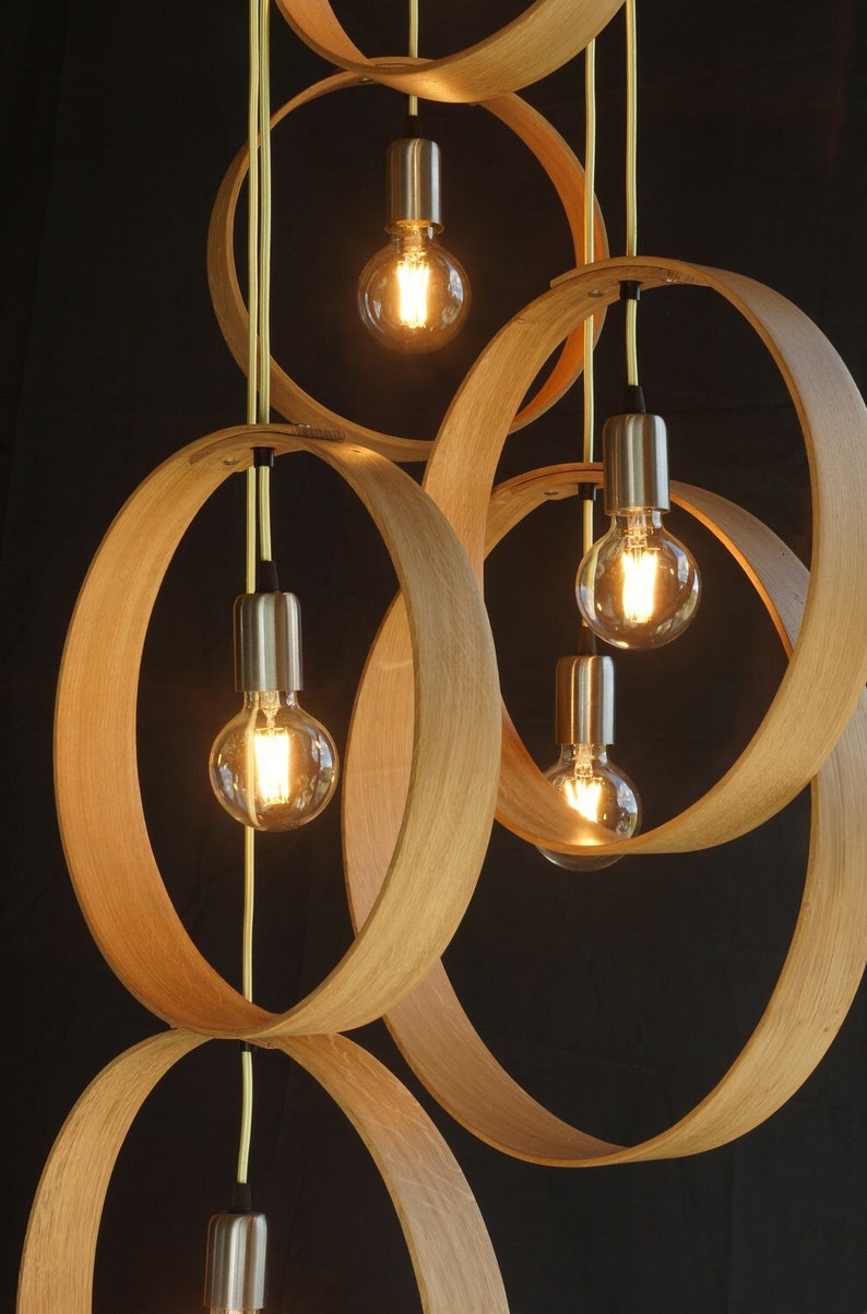 Wooden Cluster Pendant Light.