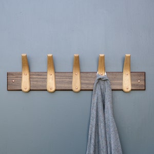 Oak coat rack.