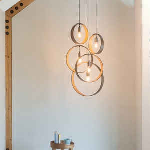 Minimalist Cluster Light with 5 Pendants Choose your Cable Colour. image 2