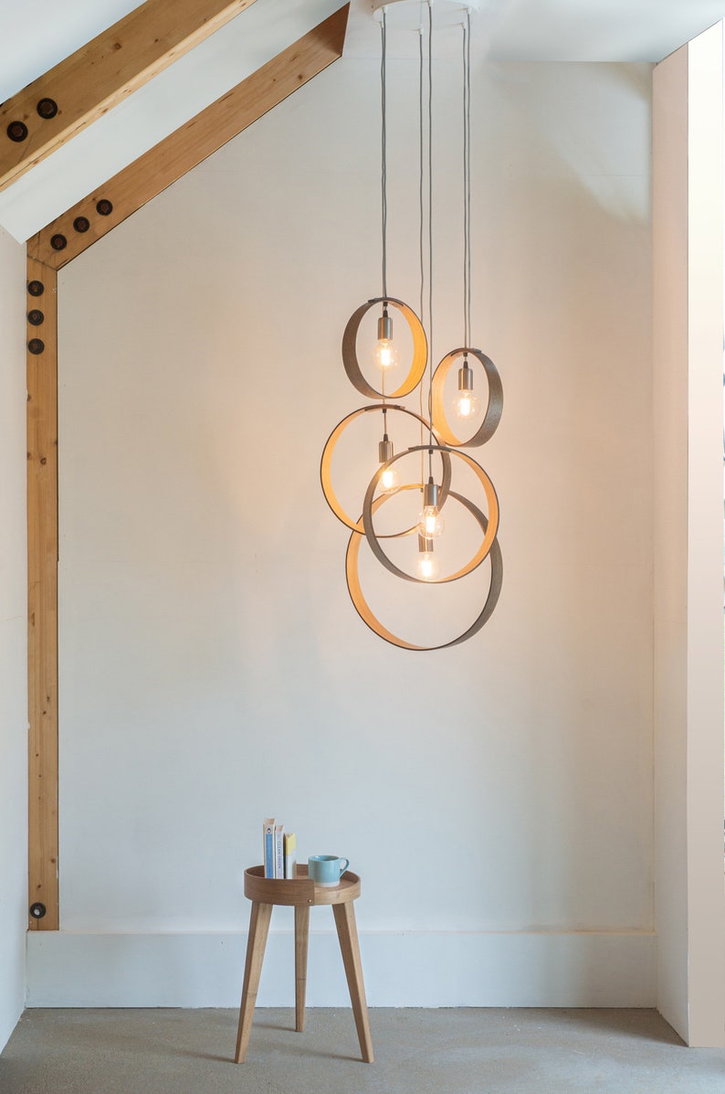 Minimalist Cluster Light with 5 Pendants Choose your Cable Colour. image 2