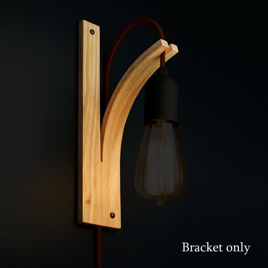 Wooden Wall Light Bracket Only Different Wood Types. Etsy