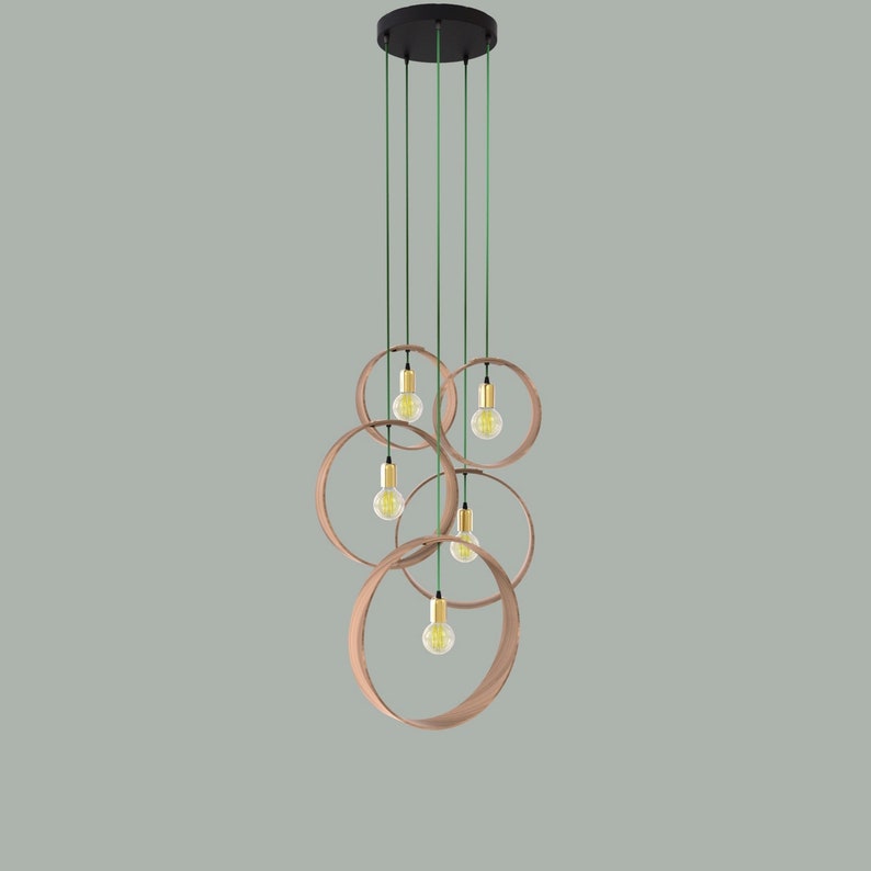 Minimalist Cluster Light with 5 Pendants Choose your Cable Colour. image 6