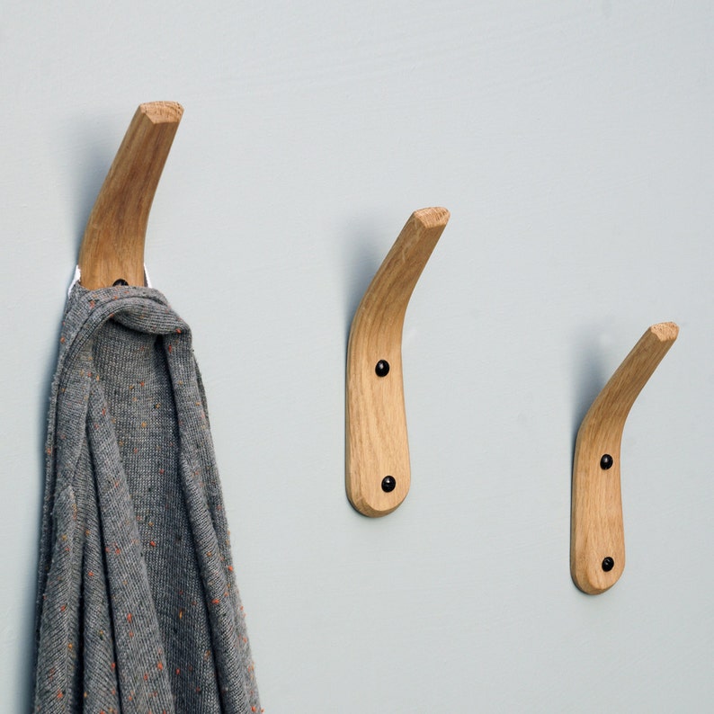 Coat Hook Towel Hook Coat Rack Wood Towel Hook Oak Hook Etsy
