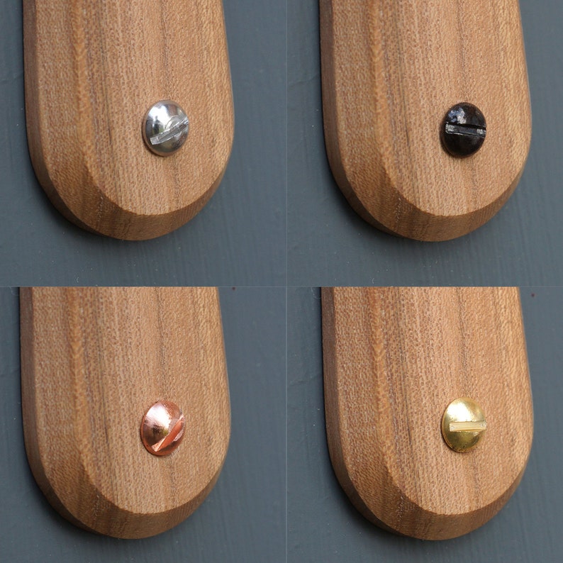 Custom screw finishes for handmade wall hook