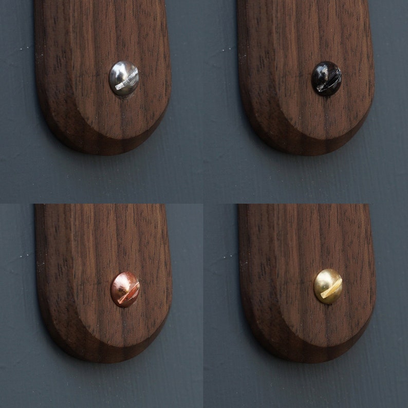 Walnut hooks custom screw finishes.