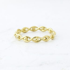 14k Solid Gold Spiral Band Ring - 3mm Width