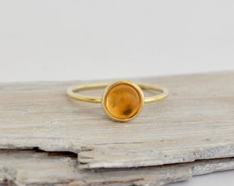 14k solid gold citrine ring, statement gold citrine  ring, yellow gem gold ring, rose gold citrine ring, white gold citrine ring