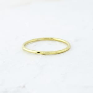 Tiny 14k Gold Band Ring: Minimalist Stacking Ring