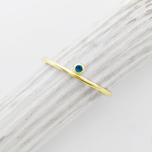 Delicate 14k solid gold sapphire ring, stacking gold ring, sapphire gold ring, promise gold sapphire ring